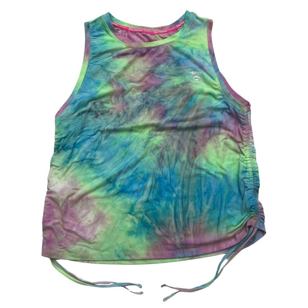 Juicy Couture‎ Sport Tie Dye Tank Top Women's Large Ruched Sides Stretch